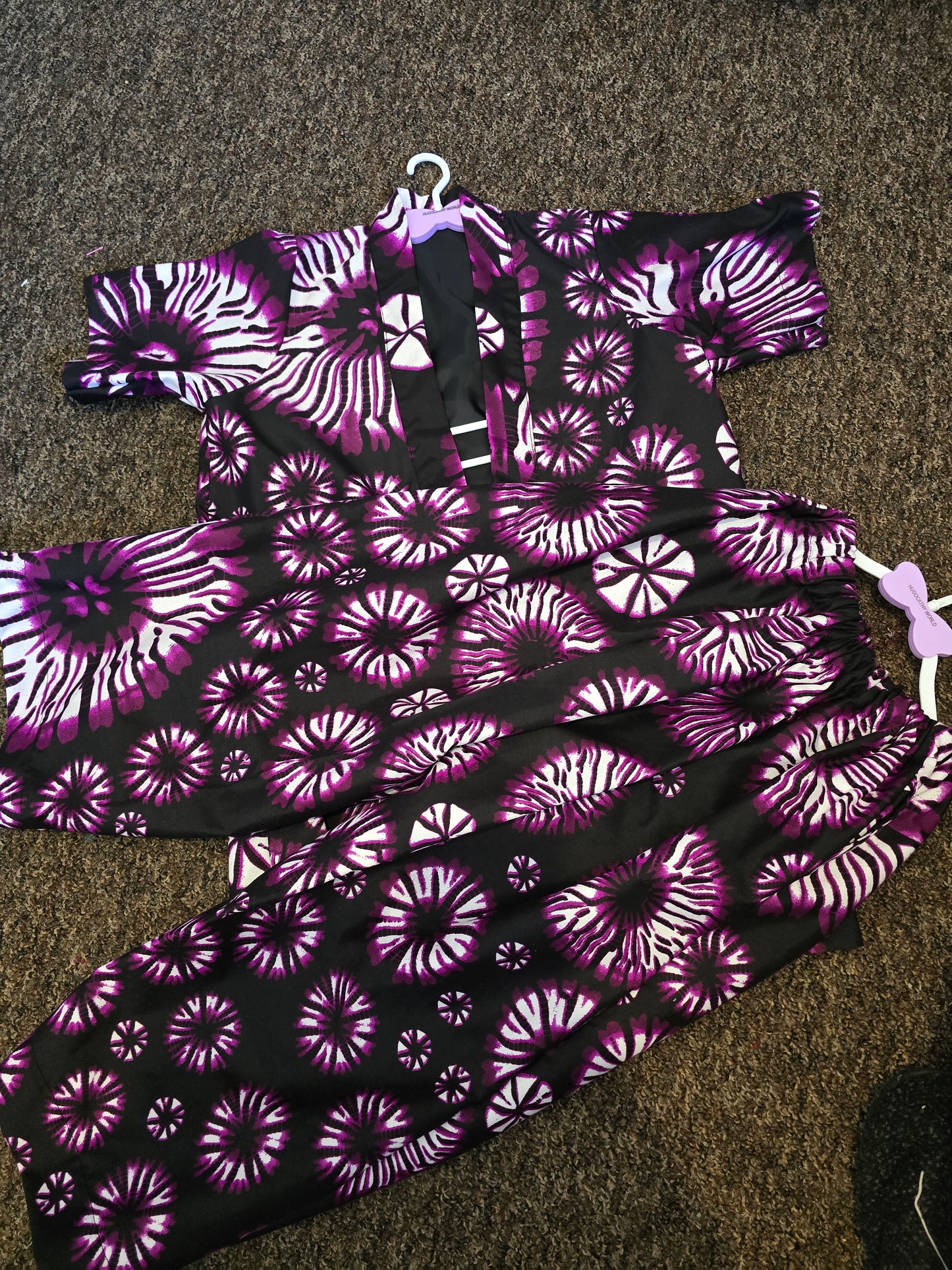 Purple Burst kimono Jacket and Trouser